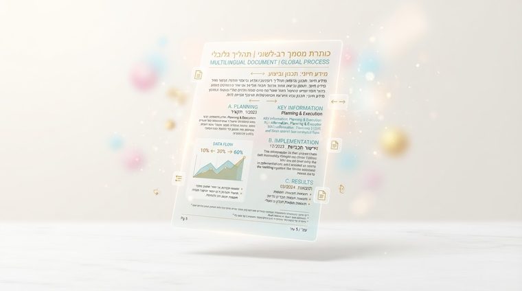 Working with Multilingual PDF Documents: Hebrew, English, and Numbers on the Same Line