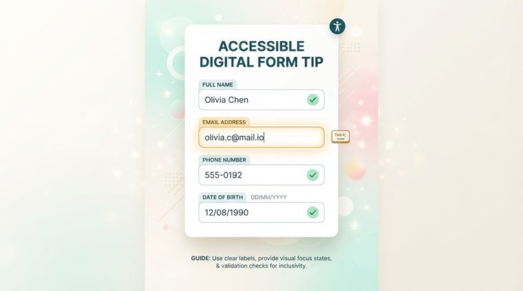 Accessible Fillable Forms: Text Fields, Checkboxes, and Radio Buttons
